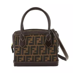FENDI Zucca 2way Hand Schultertasche Canvas Leder braun 14159 90238932 - Bild 1 von 11