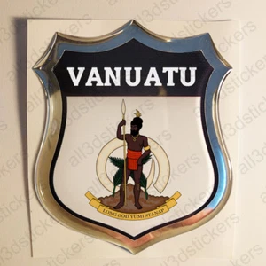 Pegatina emblema de Vanuatu escudo 3D resina cúpula gel calcomanía de vinilo coche - Imagen 1 de 1