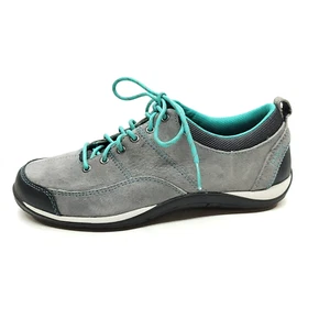 LL Bean Sneaker Women & M Gray Teal Suede Athletic Comfort Low Walking Shoe - Picture 1 of 9