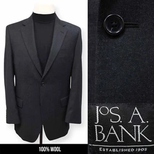 JOS A BANK mens solid charcoal gray 100% WOOL sport coat suit jacket blazer 38 R - Picture 1 of 14
