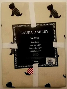 NEW Laura Ashley Scotty Dog Easy Care Tablecloth 60" x 84" MSRP $30 - Picture 1 of 3