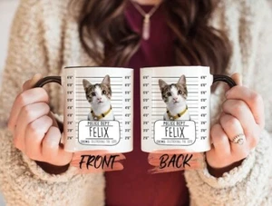 Funny Cat Mug, Custom Cat Mug For Cat Owner Birthday Gift, Pet Portrait Mug 11oz - Picture 1 of 2