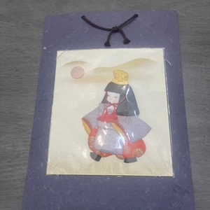 vintage Japanese Shikishi art board featuring Oshie Folk Art patchwork Perft 3-d - Picture 1 of 7