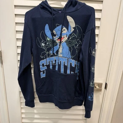 Disney Stitch Blue Hoodie Sweatshirt Adult Size Small - Image 1 of 4
