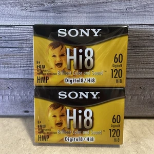 Sony Hi8 60 min Digital8 120 min Hi8 HMP Camcorder Cassette Tape 2 NEW - Picture 1 of 4