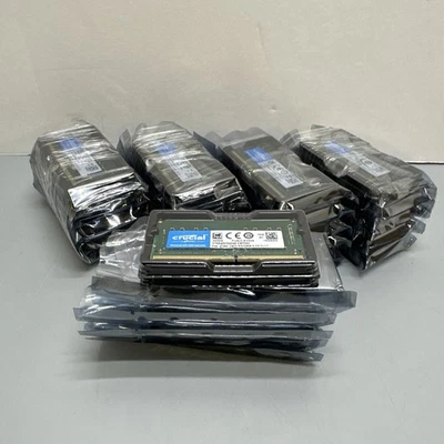 Lot of 50 Crucial 4GB DDR4-2400 SODIMM RAM PC4-19200 Laptop Memory CT4G4SFS824A