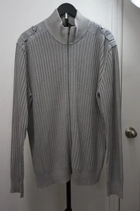 I-N-C Men's Gray Long-Sleeve Mock Neck Full Zip Cardigan Sweater Size X Large - Picture 1 of 5