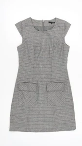Next Women's Grey Check Shift Dress, Size 8 - Picture 1 of 12