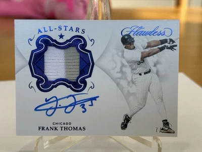 2019 Panini Flawless All-Stars Frank Thomas Auto Patch Jersey Sapphire 7/7 - Image 1 of 3
