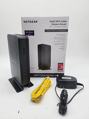 Netgear N600 WiFi Cable Modem Router C3700 802.11 Dual Band Gigabit NEW Open Box - Image 1 of 4