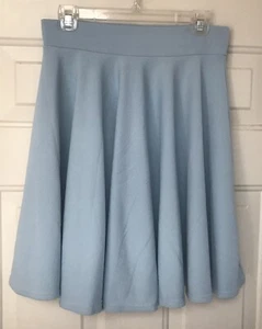 Urban Coco Womens Skirt Size L Solid Aqua Blue Pull On Stretch Flare/Skate Short - Picture 1 of 11