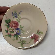 Vintage Paragon China Saucer Only S2046 made in England Peach Floral
