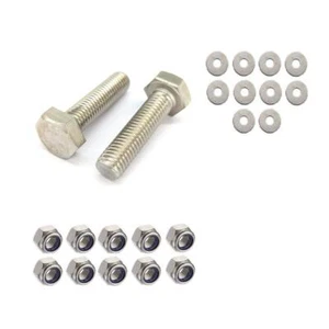 M12 HEXAGON HEAD SET SCREWS NUTS WASHERS A4 STAINLESS STEEL FULLY THREADED BOLTS - Picture 1 of 7