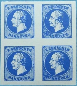 Hannover - Block of 4 King George V MNH - Facsmile, Privater Nachdruck, Forgery - Picture 1 of 2