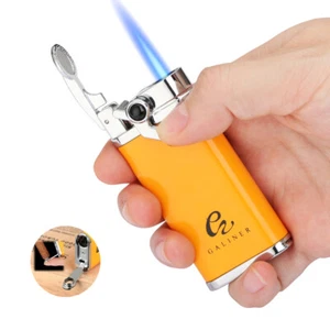 Galiner Travel Punch Windproof Torch Cigar Lighter Single Jet Flame Yellow NoGas - Picture 1 of 7