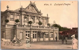 Wien II Lustspiel - Theater Österreich Pferdekutsche Antik Gebäude Postkarte - Bild 1 von 2