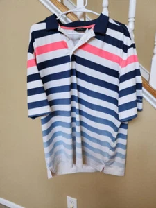WALTER HAGEN SHPRT SLEEVE POLO GOLF STRIPED SHIRT XXL - Picture 1 of 8