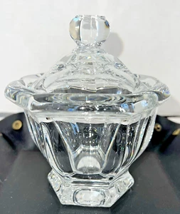 Tarro de caramelos de gelatina de mermelada de cristal de baccarat vintage con tapa 5,5" H - Imagen 1 de 9