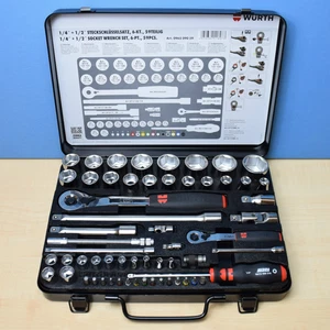 Würth Knarrenkasten 1/4 & 1/2 Zoll 59 Teile Würth Zebra Werkzeug - Bild 1 von 4