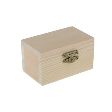 Unfinished Wooden Rectangle Jewellery Box Keepsake Kids Art DIY Findings