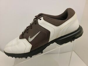 Nike Heritage Mens Brown White Leather Golf Cleats Shoes Size 11.5 336040-102