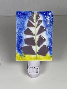 Fused Glass Night Light Measures 3” By 4” Abstract Plant - Picture 1 of 5