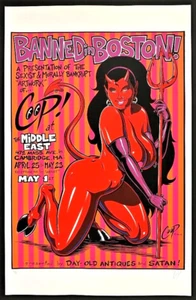 Banned In Boston! POSTER Art Show Artist Proof A/P Signed by Coop Wanna Fork? - Picture 1 of 1
