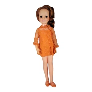 Rarität schöne ideale Crissy Puppe mit original orangefarbenem Kleid und Unterwäsche - Bild 1 von 14