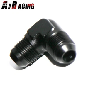 Universal Black 8AN Male to AN-8 Male 90 Degree Swivel Fuel Oil Gas Line Fitting - Picture 1 of 6