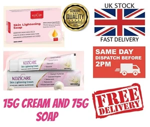 🇬🇧 Kozicare Cream 15g and Soap 75g Skin Whitening Lightening with Kojic Acid