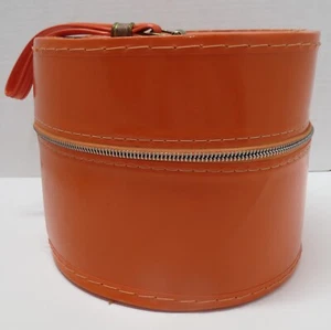 Vintage William Jon Perücke Salon rund Vinyl Reißverschluss Perücke Tragetasche mit Riemen - Bild 1 von 5