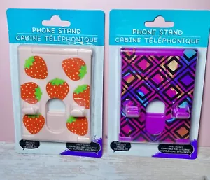 Cell Phone Stands Strawberry & Purple Geometric, Bundle Of 2 - Picture 1 of 4