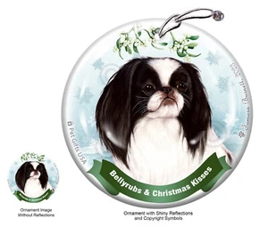 Bellyrubs & Kisses Ornament - Black and White Japanese Chin - Picture 1 of 1