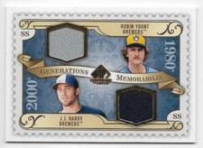 2009 SP LEGENDARY CUTS GENERATIONS DUAL JERSEY Robin Yount/J.J. Hardy #GMHY