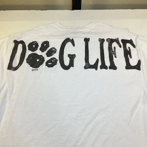 DOG LIFE SNOOPY PEANUTS TEE T SHIRT Mens XL White paw print - Imagen 1 de 4