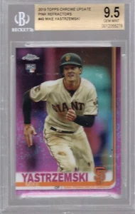 MIKE YASTRZEMSKI 2019 TOPPS CHROME UPDATE PINK REFRACTOR RC #49 BGS 9.5 GEM MINT - Picture 1 of 2