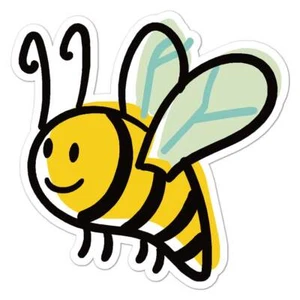 Cartoon Honey Bee, Vinyl Decal Sticker, Indoor Outdoor, 3 Sizes, #8162 - Picture 1 of 1