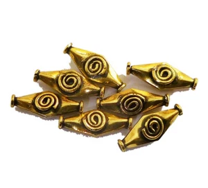 12 Pcs 18X8X5mm Bali Bead Antique Gold Plated - Picture 1 of 3