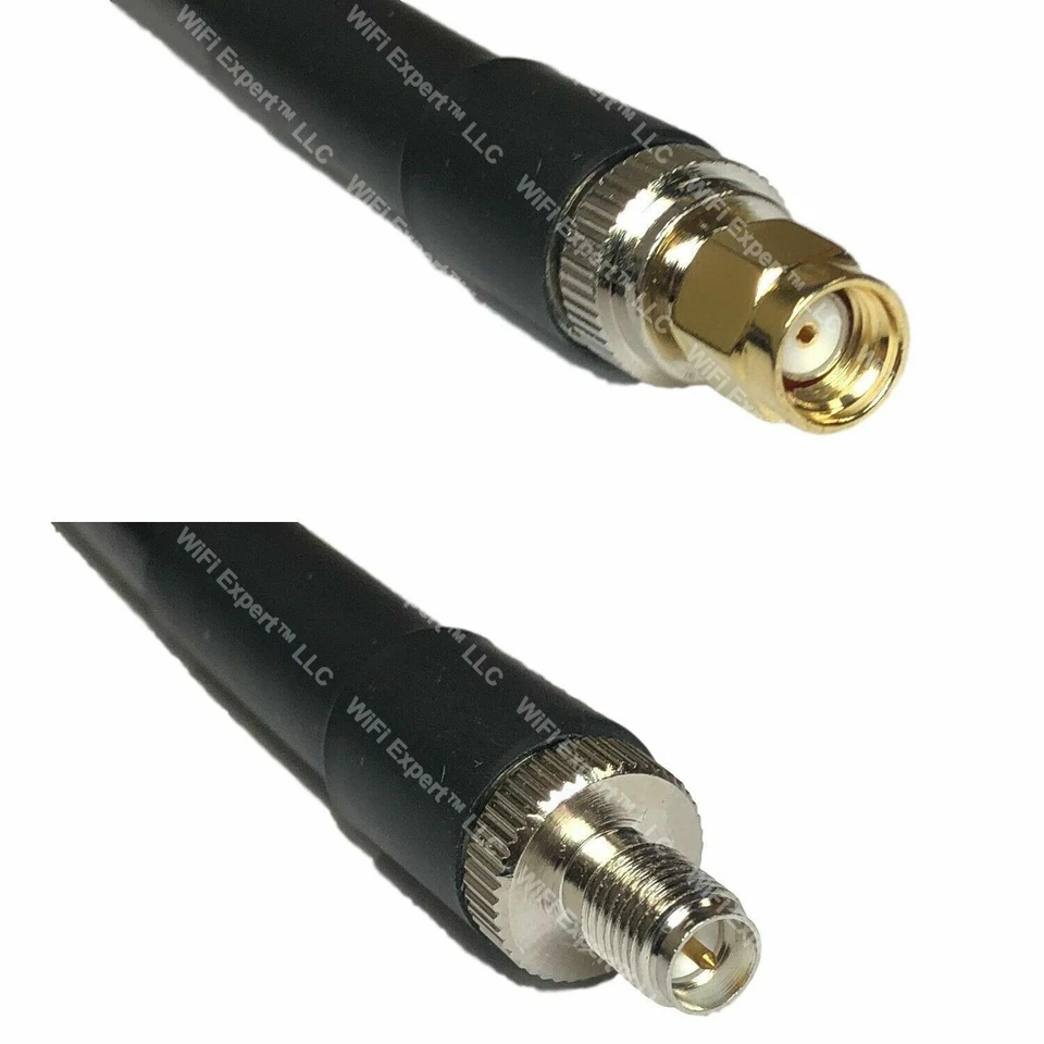 USA-CA 35-175ft LMR400 RP-SMA MALE to RP-SMA FEMALE Coaxial RF Pigtail Cable - Image 1 of 1