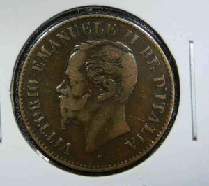 1861 Italy 2C 2 Centesimi " VITTORIO EMANUELE II RE D'ITALIA" KM# 2.1 Milan SP62 - Picture 1 of 2