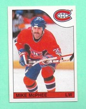 (1) MIKE MCPHEE  1985-86 O-PEE-CHEE # 225 CANADIENS ROOKIE EX-MT CARD (I1184)