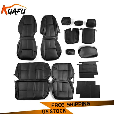 Full Set Black Seat Covers For 07-13 Chevrolet Silverado 1500 2500 Extended Cab - Изображение 1 из 4
