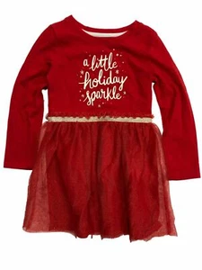 Girls Red Shimmer A Little Holiday Sparkle Tutu Christmas Dress - Picture 1 of 2