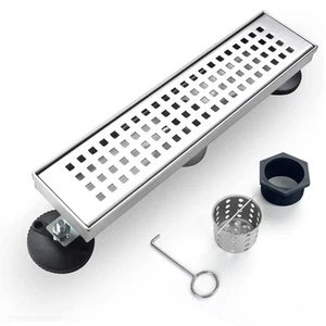 Elefloom Linear Duschablauf Duschablauf 12 Zoll mit abnehmbarer Rostabdeckung P - Bild 1 von 7