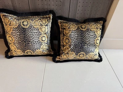 Custom made Versace Velvet Leopard Barocco Pillows - 18 " Squares - Image 1 of 4