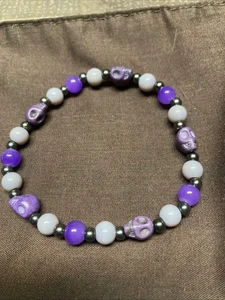 Totenkopf Armbänder 3er Set Handarbeit an Stretchkordel - Bild 1 von 7