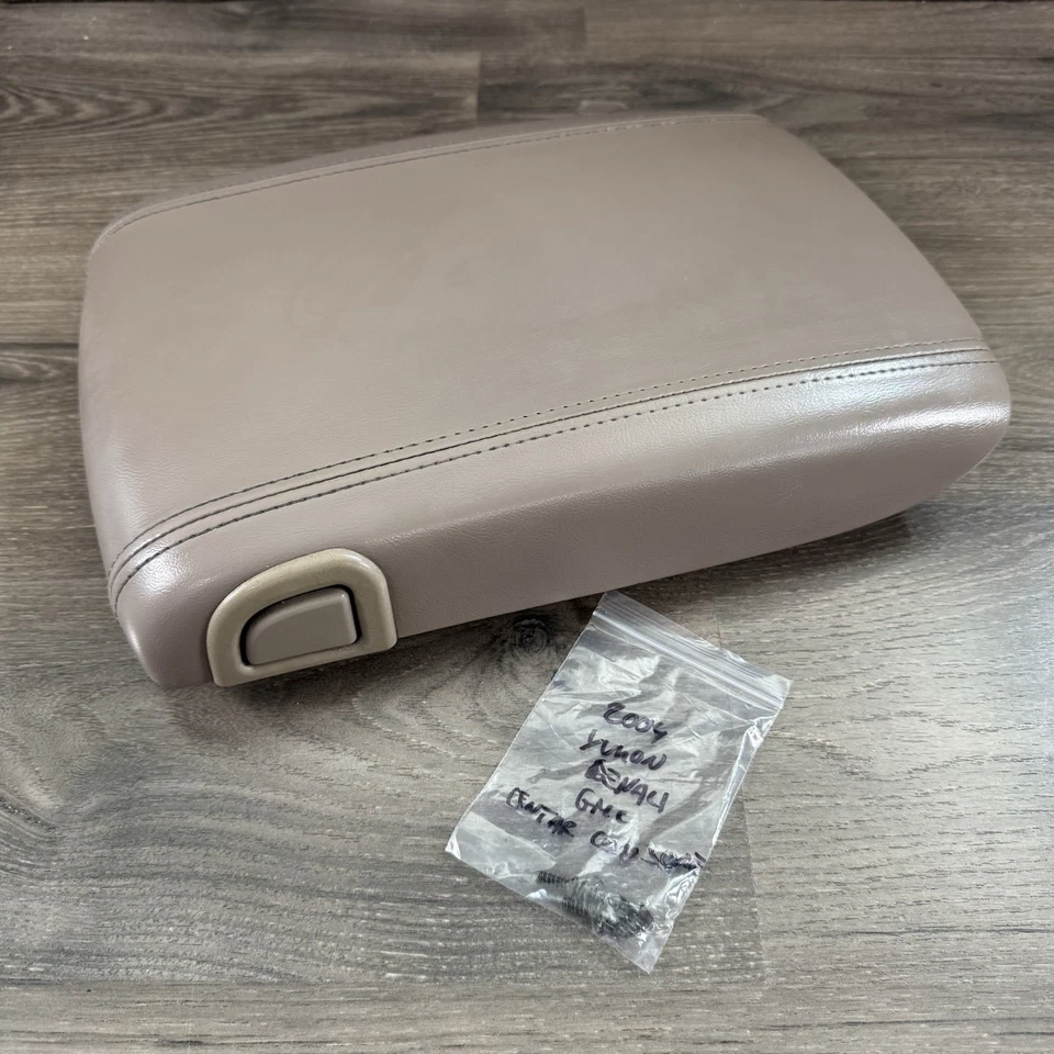 GMC Yukon Denali 2003-2006 consola central reposabrazos tapa beige tostado OEM 19127366 Foto 1 de 4