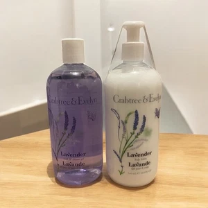 Crabtree & Evelyn Lavender Bath and Shower Gel & Body Lotion 16.9 Oz Set, Discon - Picture 1 of 1