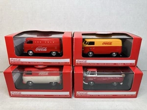 (4) Coca Cola 1962 Volkswagen Pickup, Cargo & Panel Van 1/43 Diecast (lot of 4) - Picture 1 of 20