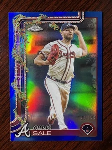 2025 Topps Holiday Chris Sale Blue Chrome Refractor #/199 SP Atlanta Braves - Picture 1 of 1